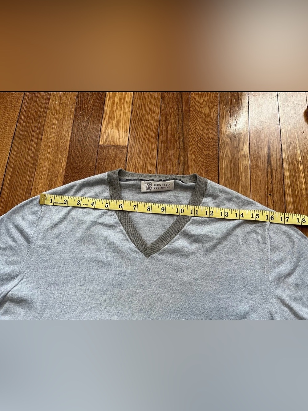 Brucello Cucinelli Men’s Cotton V-neck Sweater Italy Size 50 Medium Light Blue - Picture 9 of 15
